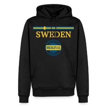 Drapeau de la Suède - Sweat à capuche Premium bio Homme - noir - Devant - Nico (187cm)