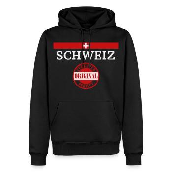 Flagge der Schweiz, Schweizer Stolz - Männer Premium Bio Hoodie - Schwarz - Vorne - Nico (187cm)