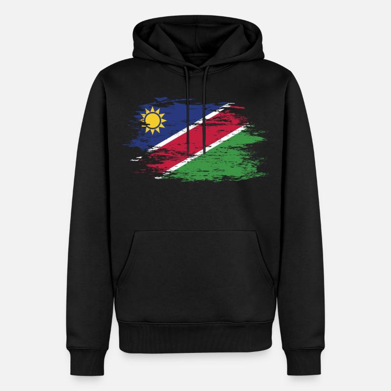 Drapeau de la Namibie utilisé - Sweat à capuche Premium bio Homme - noir