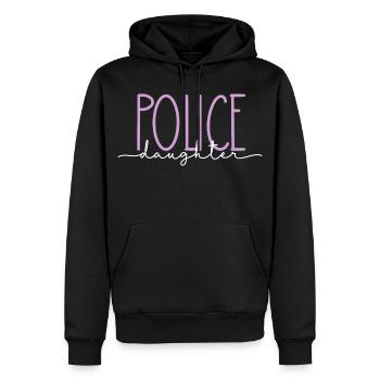 Polizist stolze Tochter süßes Geschenk - Männer Premium Bio Hoodie - Schwarz - Vorne - Nico (187cm)