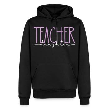 Lehrerin stolze Tochter süßes Geschenk - Männer Premium Bio Hoodie - Schwarz - Vorne - Nico (187cm)