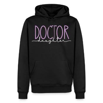 Doktor stolze Tochter süßes Geschenk - Männer Premium Bio Hoodie - Schwarz - Vorne - Nico (187cm)