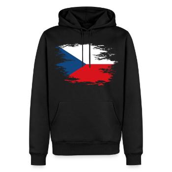 Tschechien Flagge used Design - Männer Premium Bio Hoodie - Schwarz - Vorne - Nico (187cm)