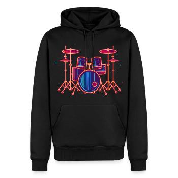 Schlagzeug Grafik - Männer Premium Bio Hoodie - Schwarz - Vorne - Nico (187cm)