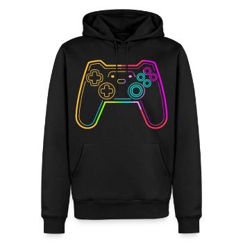 Croquis de jeux vidéo - Sweat à capuche Premium bio Homme - noir - Devant - Nico (187cm)