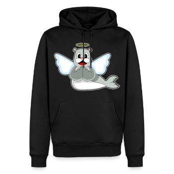 Ailes d’Ange des Phoques - Sweat à capuche Premium bio Homme - noir - Devant - Nico (187cm)