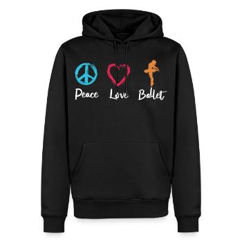 Frieden Liebe Ballett - Männer Premium Bio Hoodie - Schwarz - Vorne - Nico (187cm)