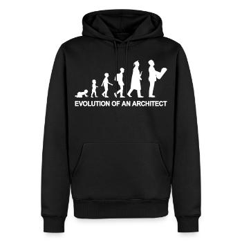 De l’enfant à l’architecte - Sweat à capuche Premium bio Homme - noir - Devant - Nico (187cm)