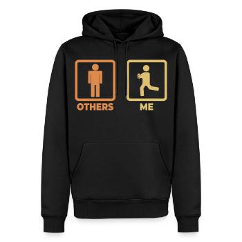 Funny rugby player - Men’s Premium Organic Hoodie - black - Front - Nico (187cm)