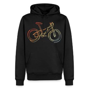 Vintage Mountainbike Skizze - Männer Premium Bio Hoodie - Schwarz - Vorne - Nico (187cm)