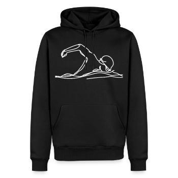 Graphique de nageur de compétition - Sweat à capuche Premium bio Homme - noir - Devant - Nico (187cm)