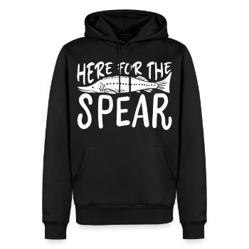 Hier für den Speer - Männer Premium Bio Hoodie - Schwarz - Vorne - Nico (187cm)