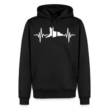 Battement de cœur du chien - Sweat à capuche Premium bio Homme - noir - Devant - Nico (187cm)