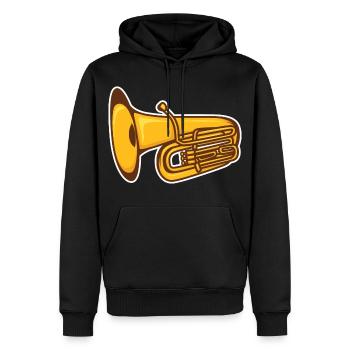 Croquis de tuba - Sweat à capuche Premium bio Homme - noir - Devant - Nico (187cm)