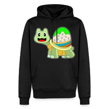 Oeuf de Pâques tortue - Sweat à capuche Premium bio Homme - noir - Devant - Nico (187cm)