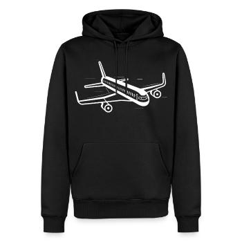 Dessin d’avion - Sweat à capuche Premium bio Homme - noir - Devant - Nico (187cm)