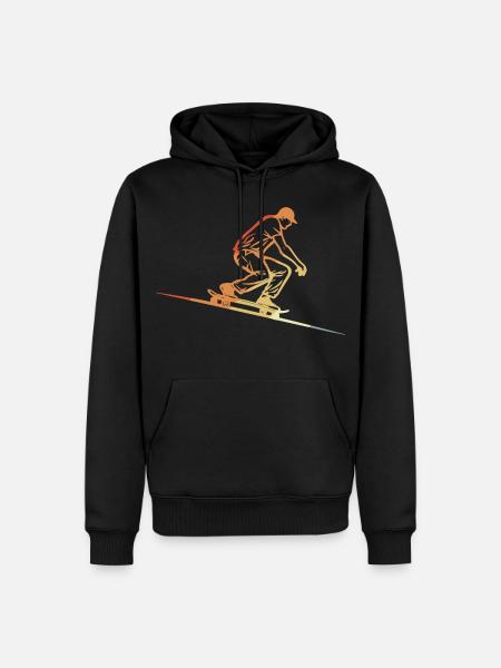 Skateboarding Retro Stil - Männer Premium Bio Hoodie - Schwarz