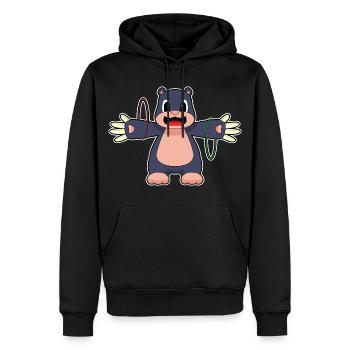 Gymnastique d’entraînement Mole Fitness Hoop - Sweat à capuche Premium bio Homme - noir - Devant - Nico (187cm)