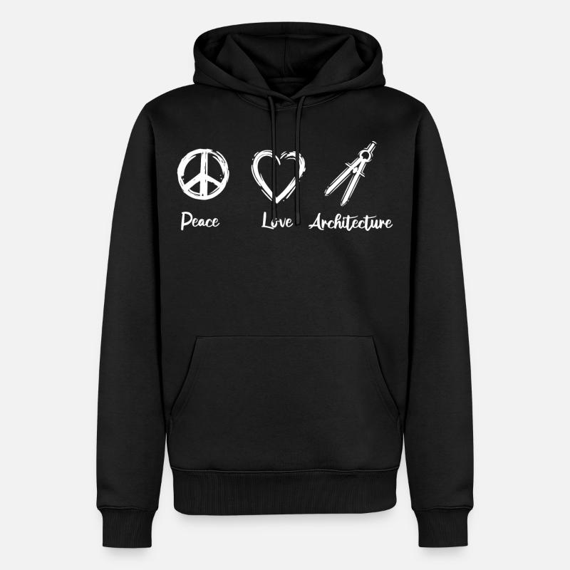 J’adore l’architecture - Sweat à capuche Premium bio Homme - noir