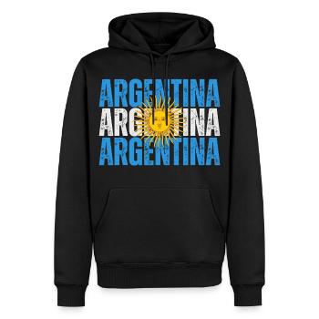 Flagge von Argentinien, Argentinischer Stolz - Männer Premium Bio Hoodie - Schwarz - Vorne - Nico (187cm)