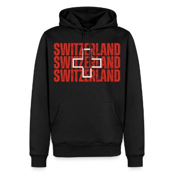 Flagge der Schweiz, Schweizer Stolz - Männer Premium Bio Hoodie - Schwarz - Vorne - Nico (187cm)