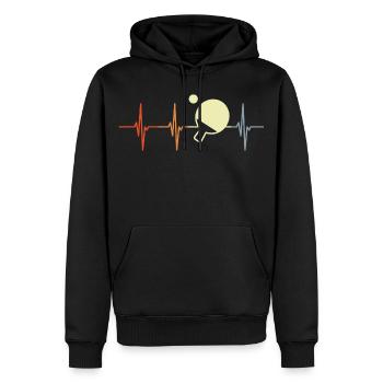 Table Tennis Heartbeat Retro - Sweat à capuche Premium bio Homme - noir - Devant - Nico (187cm)