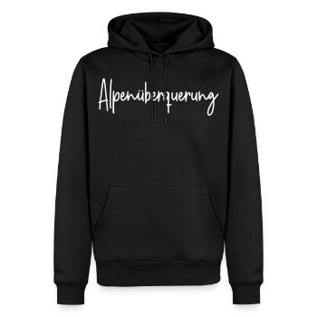Alpenüberquerung - Männer Premium Bio Hoodie - Schwarz - Vorne - Nico (187cm)