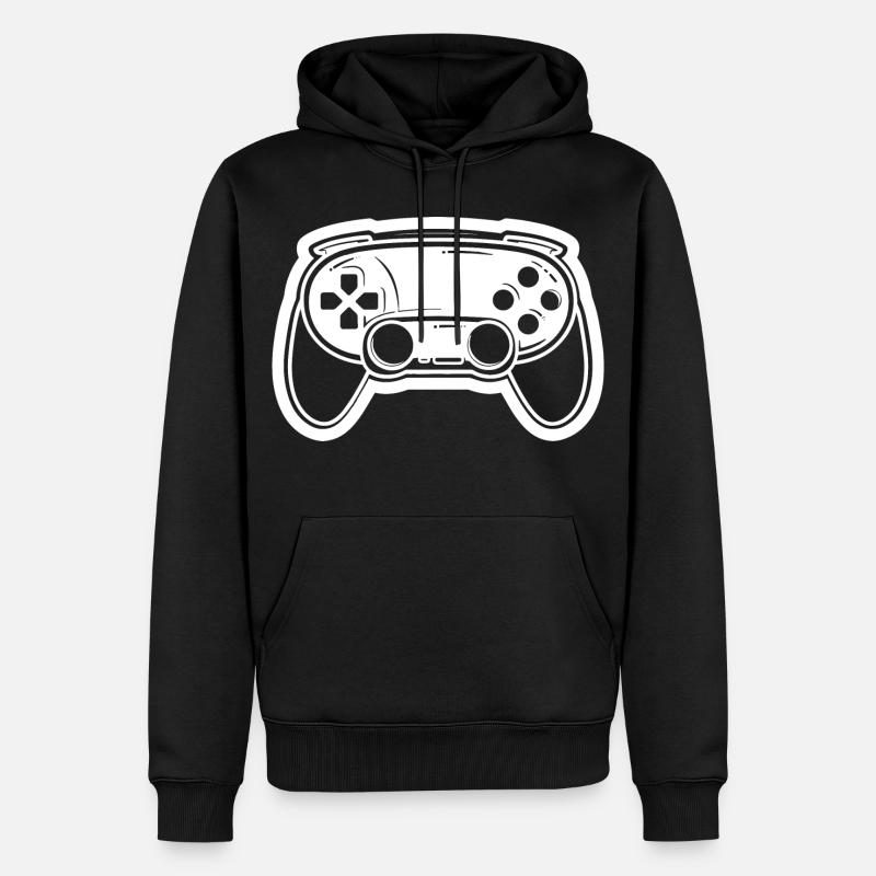 Video Game Controller Drawing - Men’s Premium Organic Hoodie - black