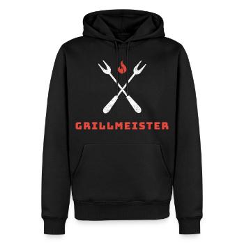 Grillmeister - Der Ultimative BBQ-Experte - Männer Premium Bio Hoodie - Schwarz - Vorne - Nico (187cm)