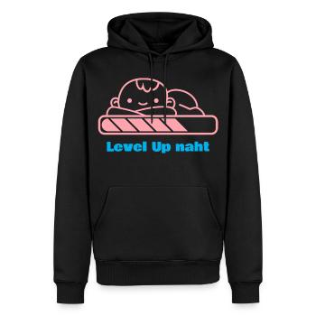 Level Up, Bald-Papa! - Männer Premium Bio Hoodie - Schwarz - Vorne - Nico (187cm)