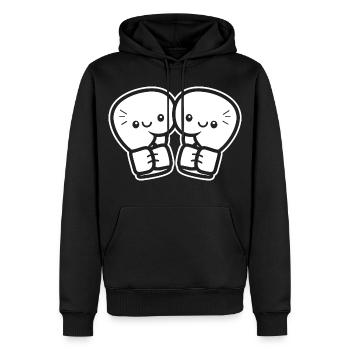 Gants de boxe drôles - Sweat à capuche Premium bio Homme - noir - Devant - Nico (187cm)