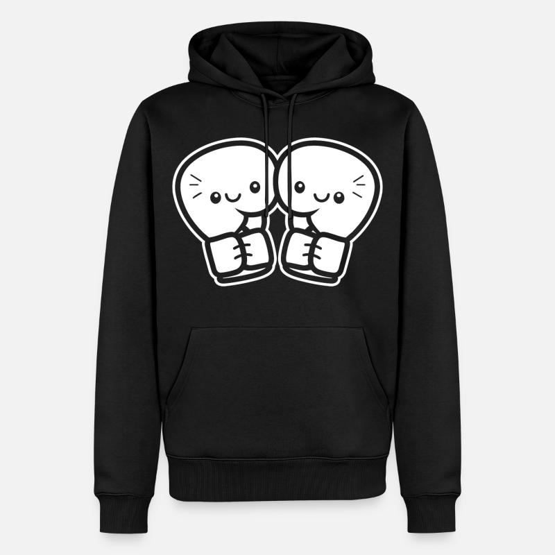 Lustige Boxhandschuhe - Männer Premium Bio Hoodie - Schwarz