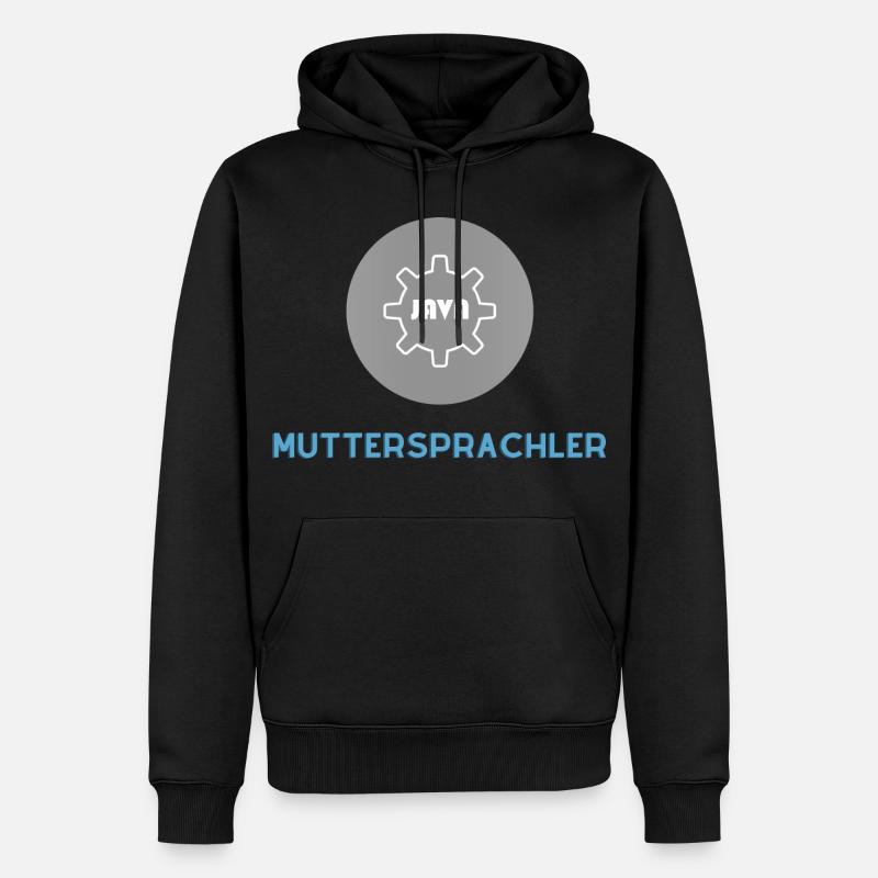 Muttersprachler: JavaScript Edition - Männer Premium Bio Hoodie - Schwarz