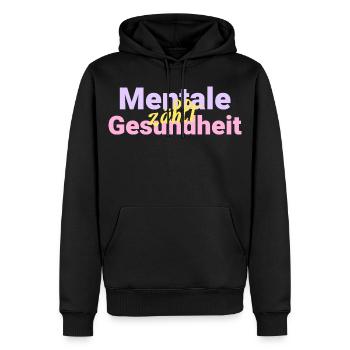 La santé mentale compte - Sweat à capuche Premium bio Homme - noir - Devant - Nico (187cm)