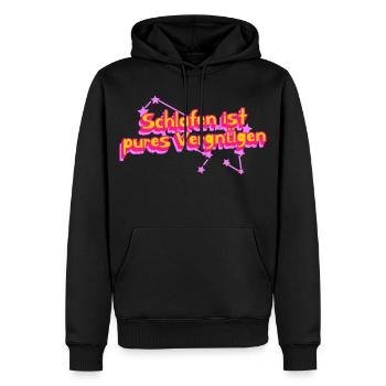 Pures Vergnügen des Schlafens - Männer Premium Bio Hoodie - Schwarz - Vorne - Nico (187cm)