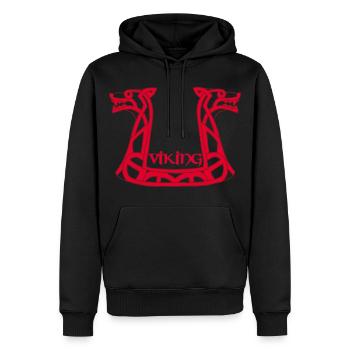 Wikinger Roter Drache - Männer Premium Bio Hoodie - Schwarz - Vorne - Nico (187cm)