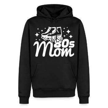 80er Mama - Männer Premium Bio Hoodie - Schwarz - Vorne - Nico (187cm)