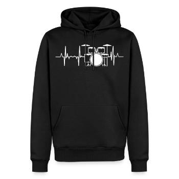 Battement de cœur du batteur - Sweat à capuche Premium bio Homme - noir - Devant - Nico (187cm)