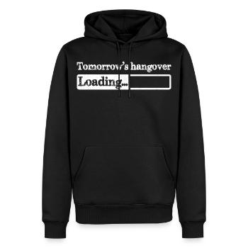 Der Kater-Loading von morgen - Männer Premium Bio Hoodie - Schwarz - Vorne - Nico (187cm)