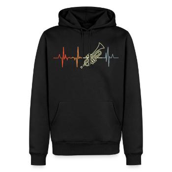 J’adore les trompettes - Sweat à capuche Premium bio Homme - noir - Devant - Nico (187cm)