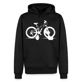 Mountainbike Radfahrer - Männer Premium Bio Hoodie - Schwarz - Vorne - Nico (187cm)