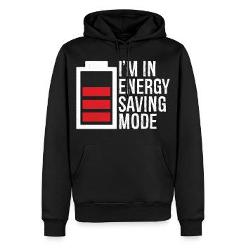 I'm in energy saving mode - Sweat à capuche Premium bio Homme - noir - Devant - Nico (187cm)