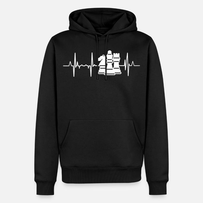 Palpitations cardiaques d’échecs - Sweat à capuche Premium bio Homme - noir