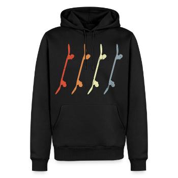 Skateboards Retro Look - Männer Premium Bio Hoodie - Schwarz - Vorne - Nico (187cm)