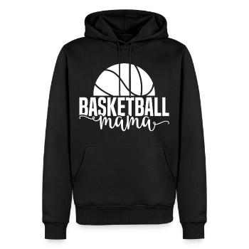 Maman basket blanc - Sweat à capuche Premium bio Homme - noir - Devant - Nico (187cm)