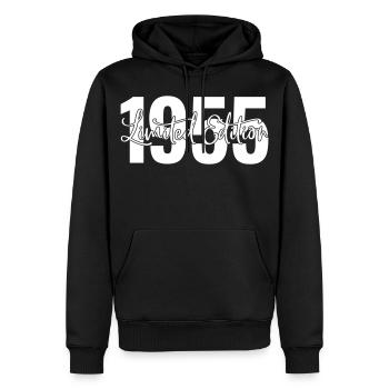Edition limitée 1955 - Sweat à capuche Premium bio Homme - noir - Devant - Nico (187cm)