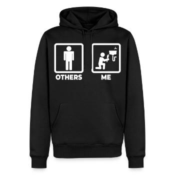 Installateur Stick Figure - Sweat à capuche Premium bio Homme - noir - Devant - Nico (187cm)