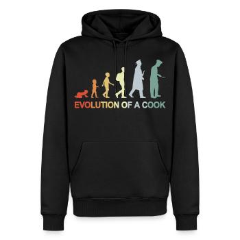Evolution Of A Cook - Männer Premium Bio Hoodie - Schwarz - Vorne - Nico (187cm)