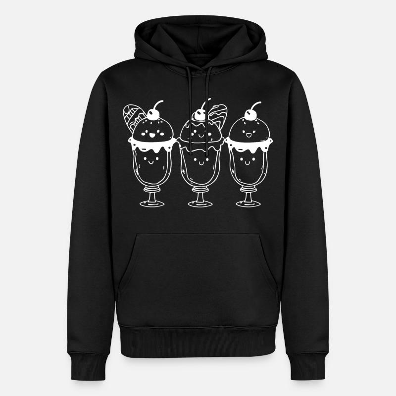 Eisbecher Comic Look - Männer Premium Bio Hoodie - Schwarz