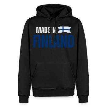 Made in Finland, Finnish pride - Men’s Premium Organic Hoodie - black - Front - Nico (187cm)
